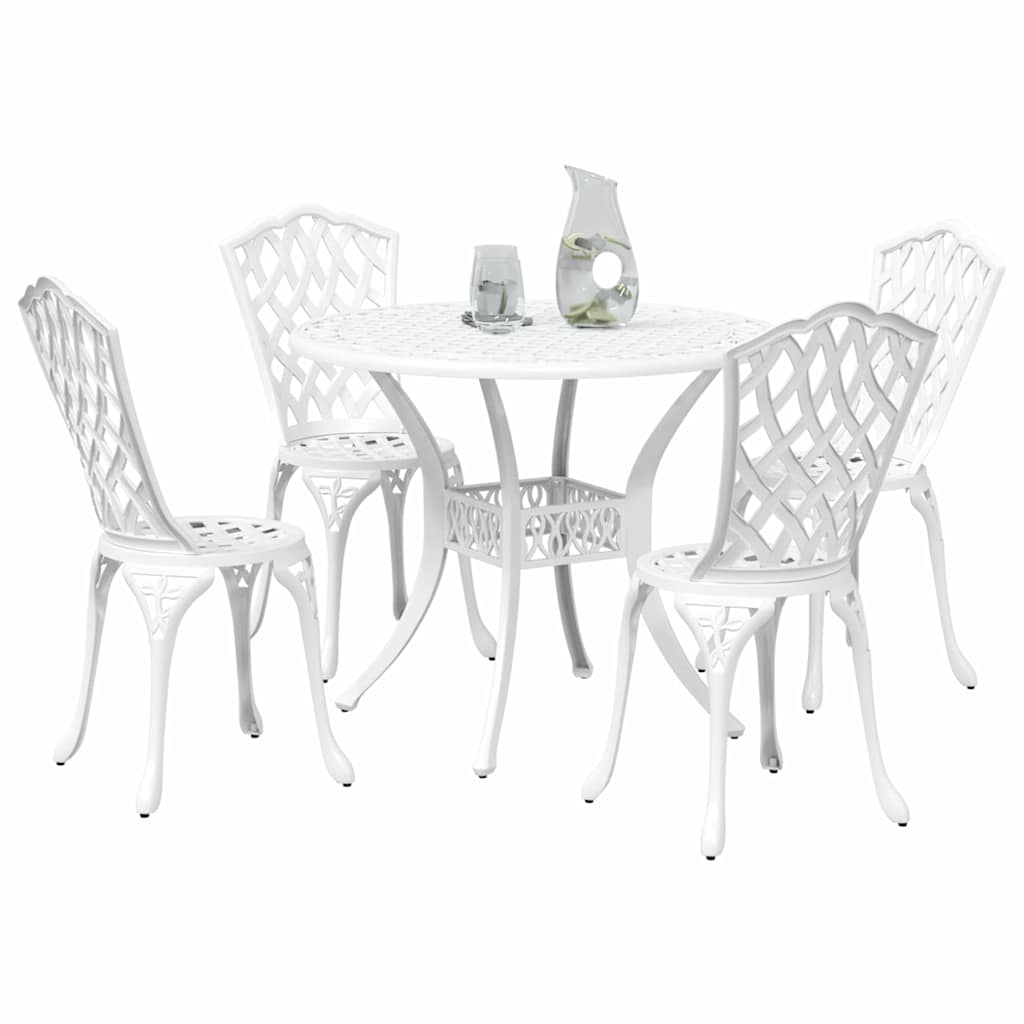 Garten Essgruppe 5 pcs Weiß Aluminium