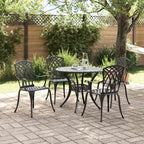 Garten Essgruppe 5 pcs Schwarz Aluminium