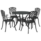Garten Essgruppe 5 pcs Schwarz Aluminium
