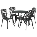 Garten Essgruppe 5 pcs Schwarz Aluminium