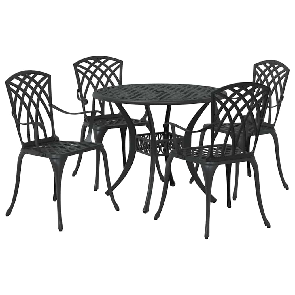 Garten Essgruppe 5 pcs Schwarz Aluminium