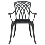 Garten Essgruppe 5 pcs Schwarz Aluminium