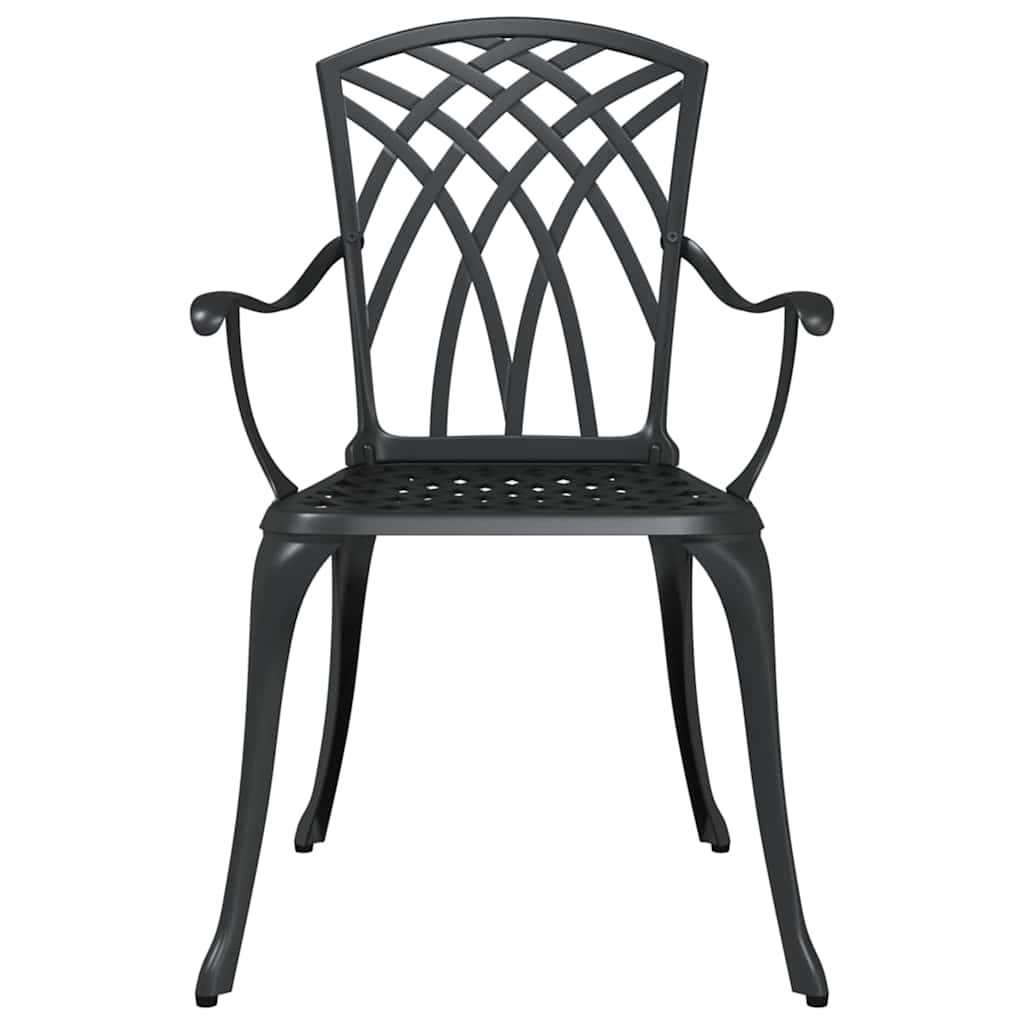 Garten Essgruppe 5 pcs Schwarz Aluminium