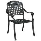 Gartentisch Set 3 pcs Schwarz Gussaluminium