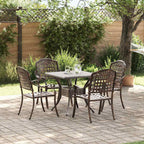 Gartentisch Set 5 pcs Bronze Gussaluminium
