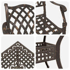 Gartentisch Set 5 pcs Bronze Gussaluminium