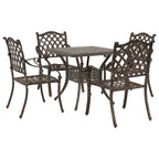 Gartentisch Set 5 pcs Bronze Gussaluminium