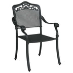 Gartentisch Set 5 pcs Schwarz Gussaluminium