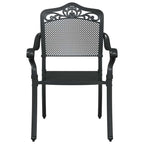 Gartentisch Set 5 pcs Schwarz Gussaluminium