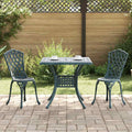 Gartentisch Set 3 pcs Grün Gussaluminium