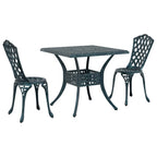 Gartentisch Set 3 pcs Grün Gussaluminium