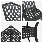 Gartentisch Set 5 pcs Schwarz Gussaluminium
