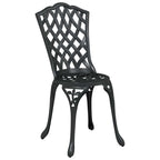 Gartentisch Set 5 pcs Schwarz Gussaluminium