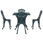 Gartentisch Set 5 pcs Grün Gussaluminium