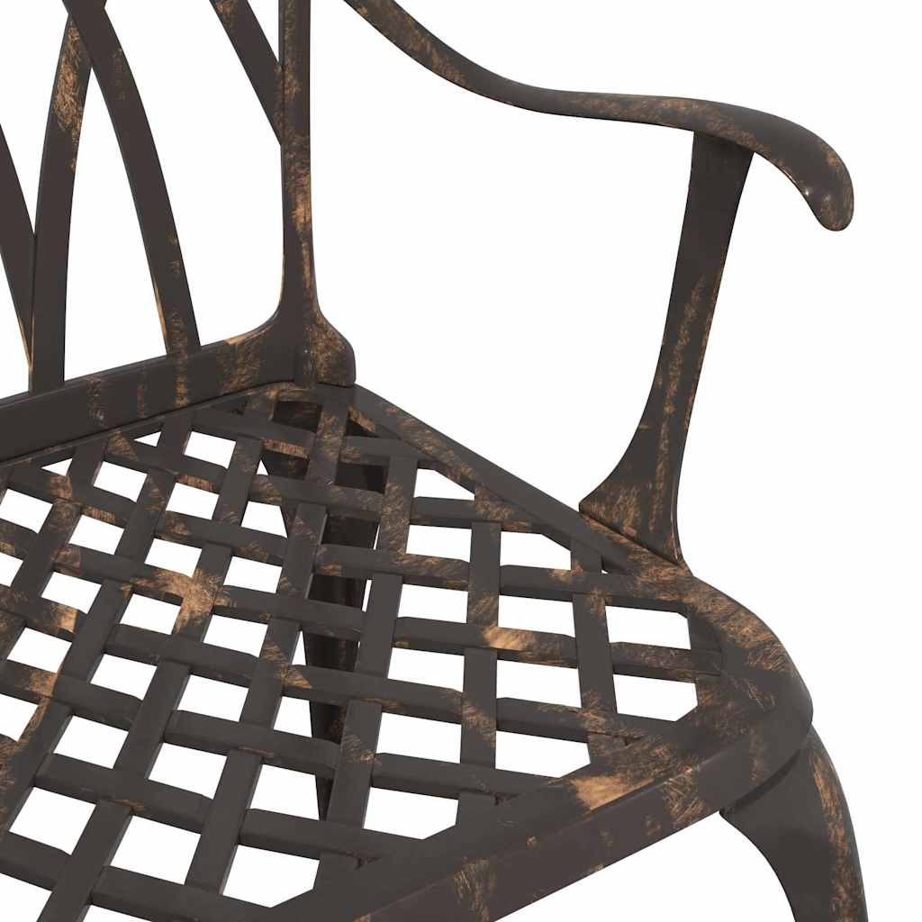 Gartentisch Set 3 pcs Bronze Gussaluminium
