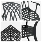 Gartentisch Set 5 pcs Schwarz Gussaluminium