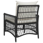 Gartenstuhl mit Kissen Schwarz 73 x 61 x 77 cm Poly-Rattan