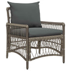 Gartenstuhl mit Kissen Grau 73 x 61 x 77 cm Poly-Rattan