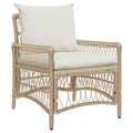Gartenstuhl mit Kissen Beige 73 x 61 x 77 cm Poly-Rattan