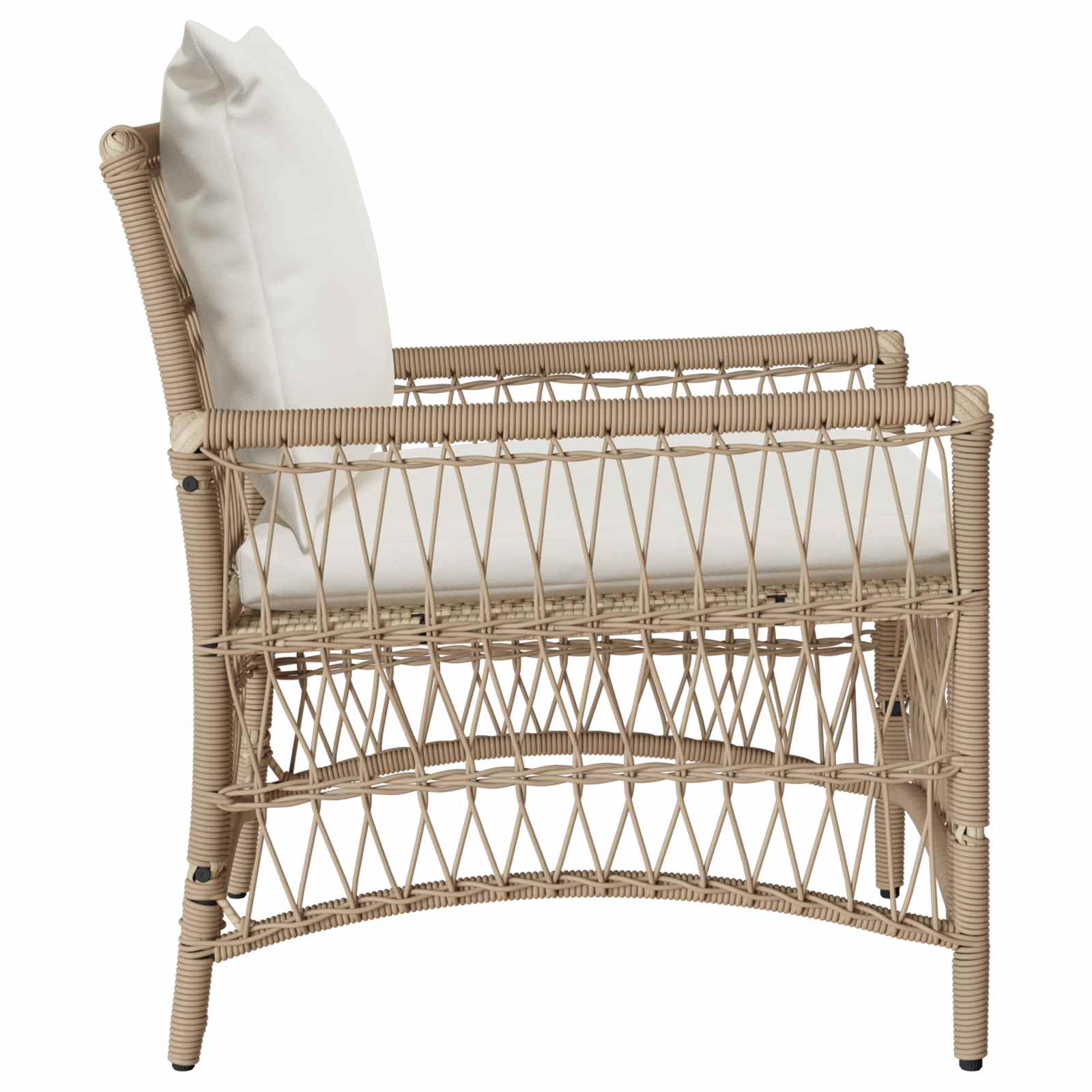 Gartenstuhl mit Kissen Beige 73 x 61 x 77 cm Poly-Rattan