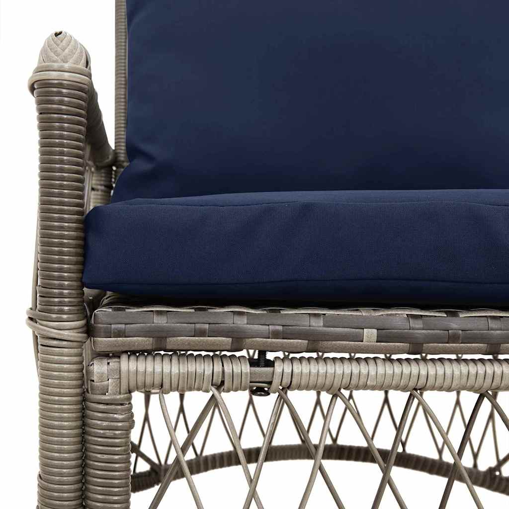 Gartenstuhl mit Kissen Grau 73 x 61 x 77 cm Poly-Rattan