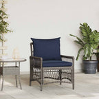 Gartenstuhl mit Kissen Grau 73 x 61 x 77 cm Poly-Rattan