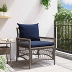 Gartenstuhl mit Kissen Grau 73 x 61 x 77 cm Poly-Rattan