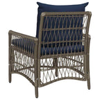 Gartenstuhl mit Kissen Grau 73 x 61 x 77 cm Poly-Rattan