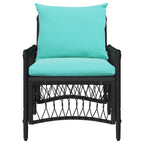 Gartenstuhl mit Kissen Schwarz 73 x 61 x 77 cm Poly-Rattan