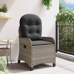 Liegestuhl mit Kissen Grau 56 x 66 x 95 cm Poly-Rattan