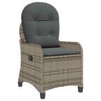 Liegestuhl mit Kissen Grau 56 x 66 x 95 cm Poly-Rattan