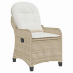 Liegestuhl mit Kissen Beige 56 x 66 x 95 cm Poly-Rattan