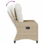 Liegestuhl mit Kissen Beige 56 x 66 x 95 cm Poly-Rattan