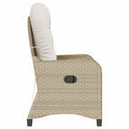 Liegestuhl mit Kissen Beige 56 x 66 x 95 cm Poly-Rattan