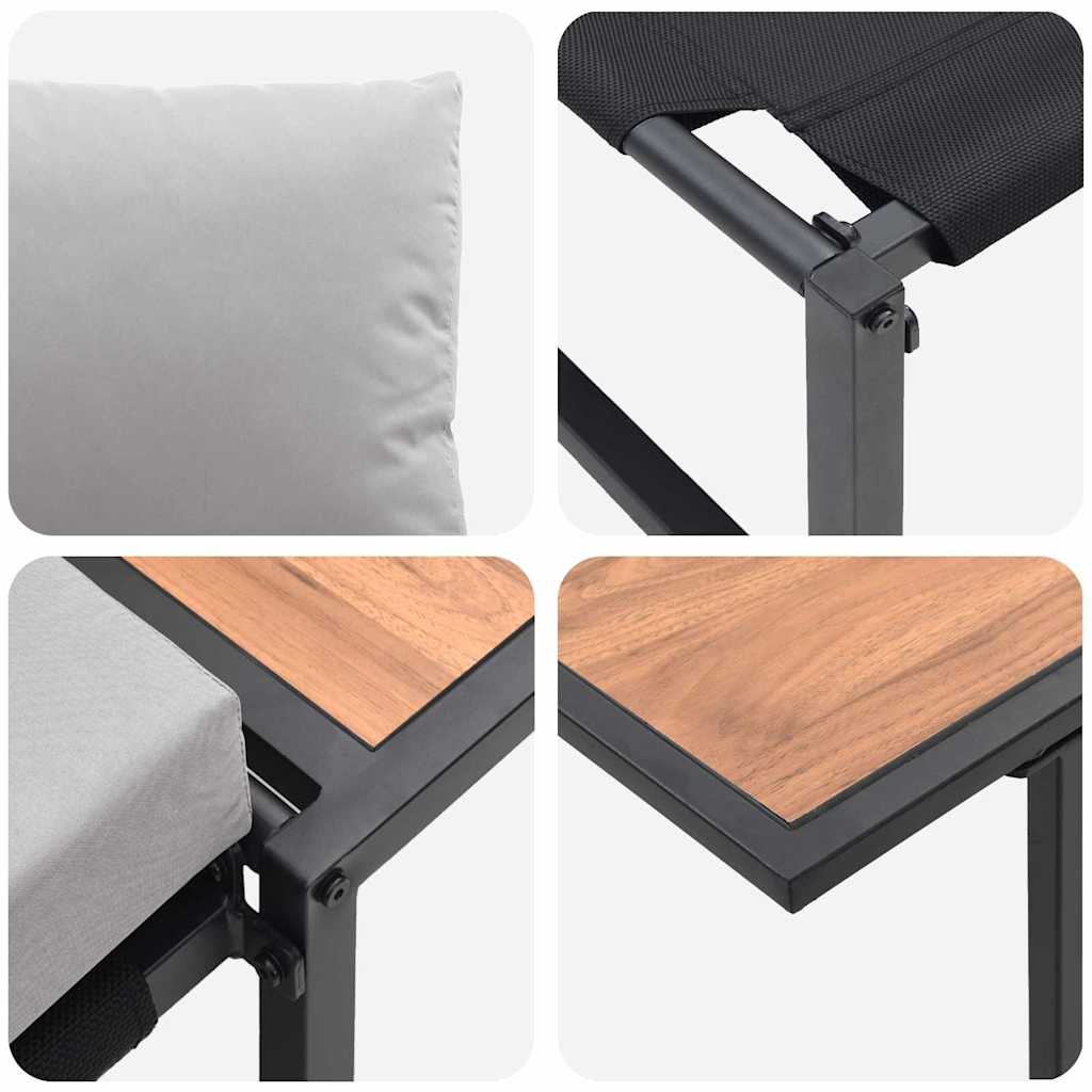 Outdoor-Stahl-Sitzmöbel 2 pcs Hellgrau Stahl