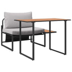 Outdoor-Stahl-Sitzmöbel 2 pcs Hellgrau Stahl