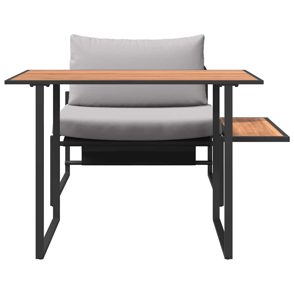 Outdoor-Stahl-Sitzmöbel 2 pcs Hellgrau Stahl