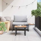 Gartensofa-set 2 pcs Hellgrau Stahl