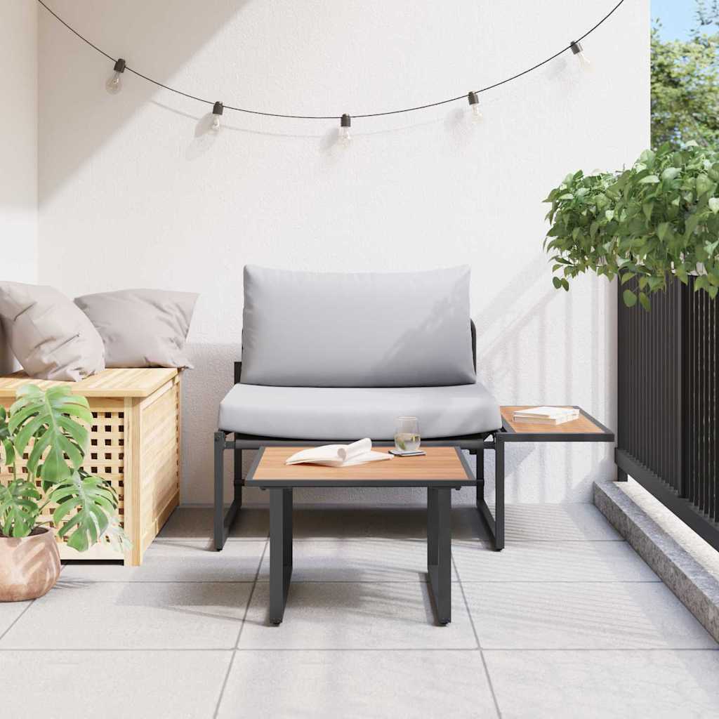 Gartensofa-set 2 pcs Hellgrau Stahl