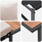 Gartensofa-set 2 pcs Taupe Stahl