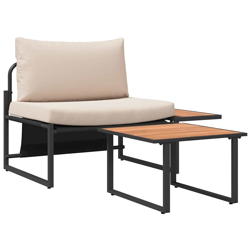Gartensofa-set 2 pcs Taupe Stahl