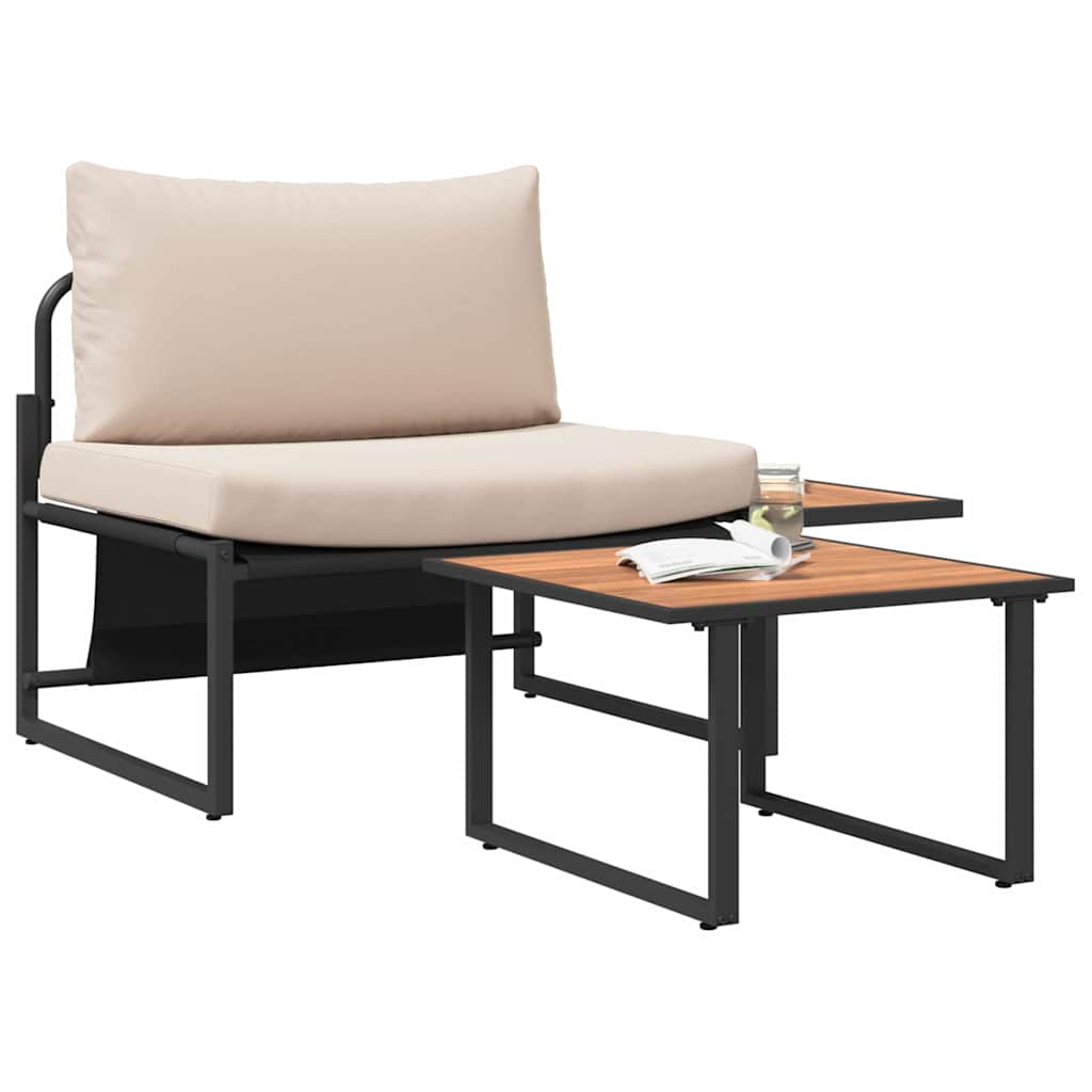 Gartensofa-set 2 pcs Taupe Stahl