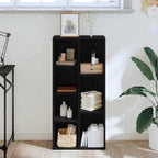 Bücherregal Schwarz Eichen-Optik 50 x 25 x 102 cm