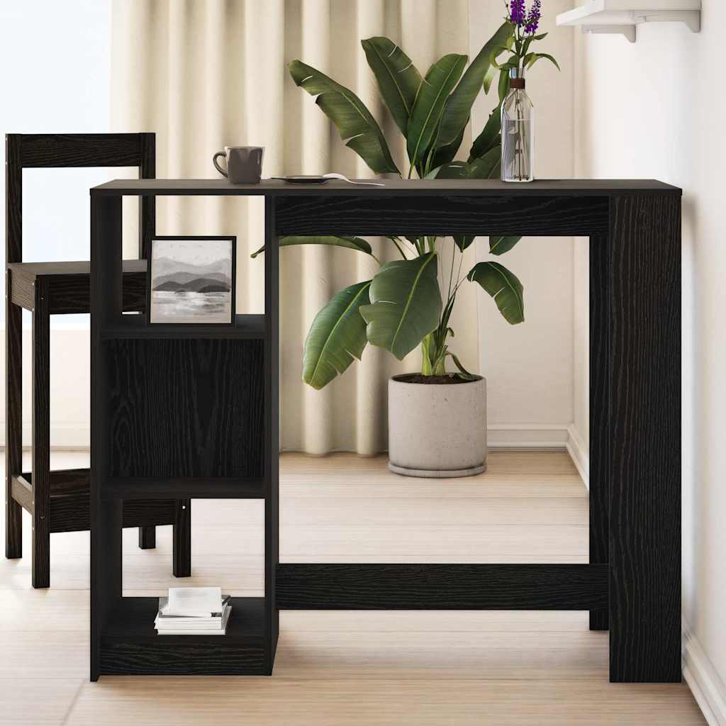 Bartisch Schwarz Eichen-Optik 124 x 46 x 103.5 cm Holzwerkstoff
