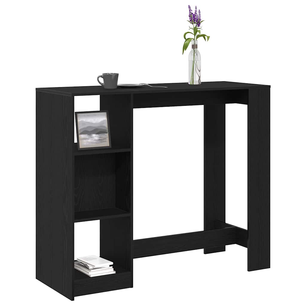 Bartisch Schwarz Eichen-Optik 124 x 46 x 103.5 cm Holzwerkstoff