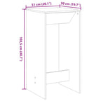 Bartisch Schwarz Eichen-Optik 51 x 50 x 103,5 cm Holzwerkstoff
