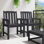 Garten-Esszimmerstuhl 2 pcs Schwarz 65,5 x 59 x 88 cm HDPE