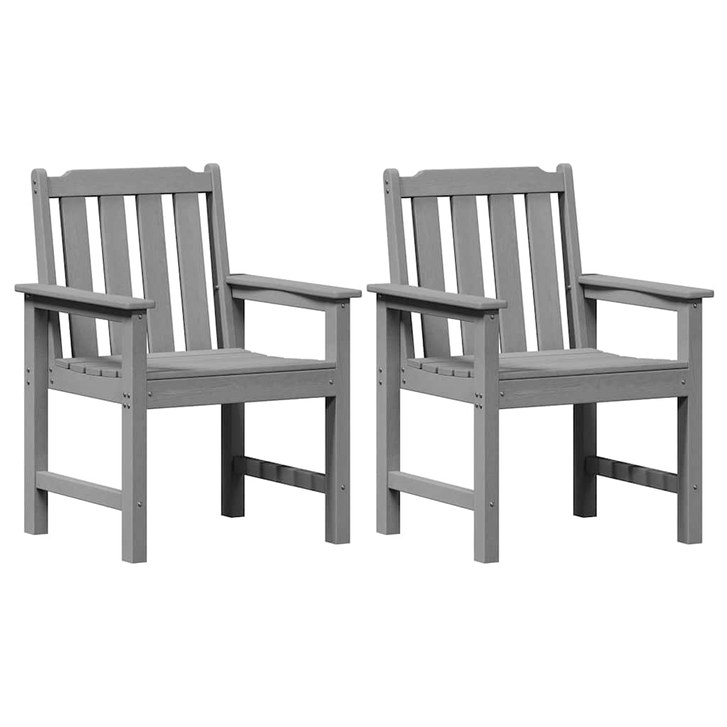 Garten-Esszimmerstuhl 2 pcs Hellgrau 65,5 x 59 x 88 cm HDPE