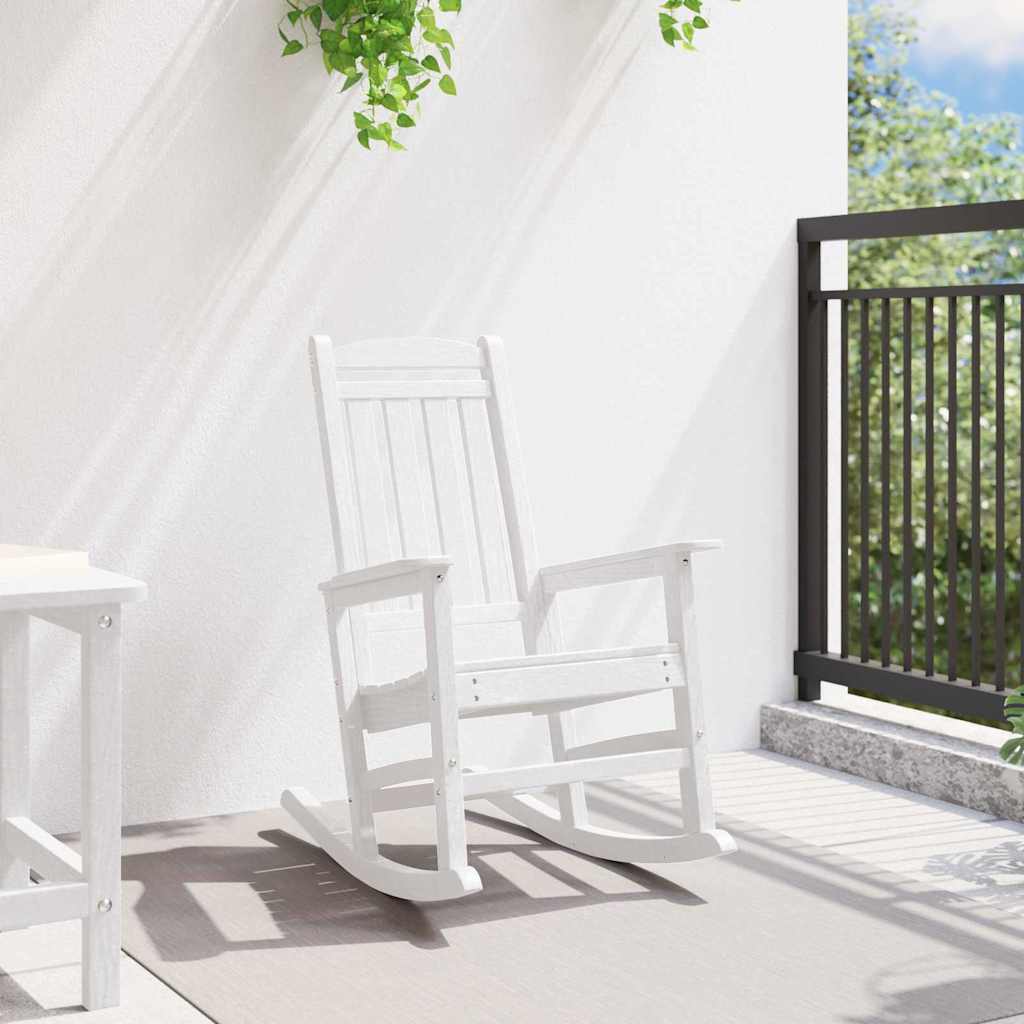 Schaukelstuhl für den Garten Weiß 92 x 70 x 108cm HDPE