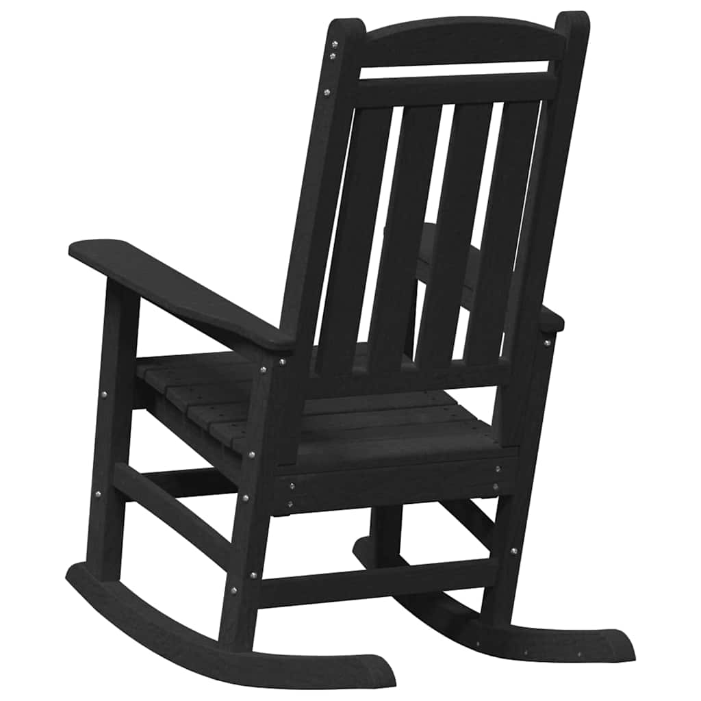 Schaukelstuhl für den Garten Schwarz 92 x 70 x 108cm HDPE